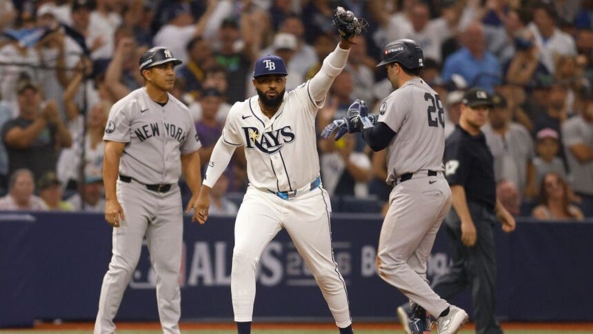 Yankees lose ALDS Game 1 to Rays as Austin Wells is thrown out at third after breaking up no-hitter