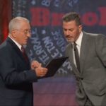 Robert De Niro jokingly prods Jimmy Kimmel with a baseball bat while posing as FCC chair, threatens host