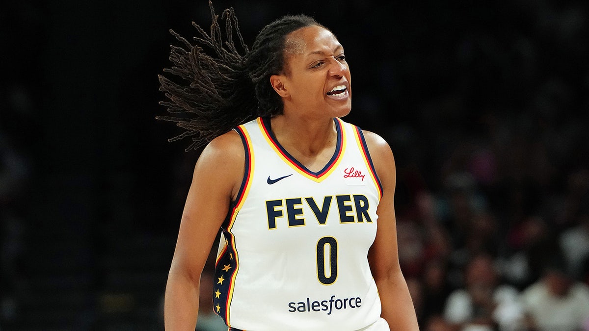Kelsey Mitchell celebrates